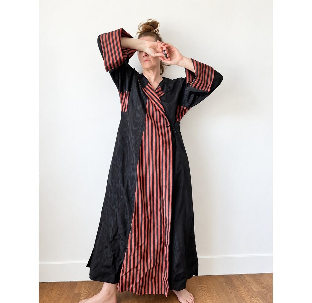 Vintage South African Silk Cloak Dress S/M/L Ethnic Avant Garde Kimono